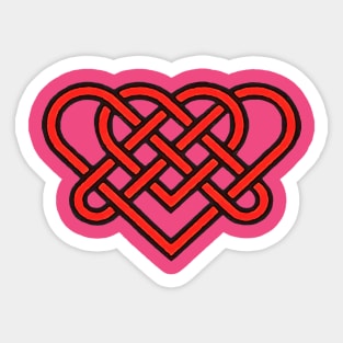 Celtic Eternal Love Knot Romantic Heart Red Design Sticker